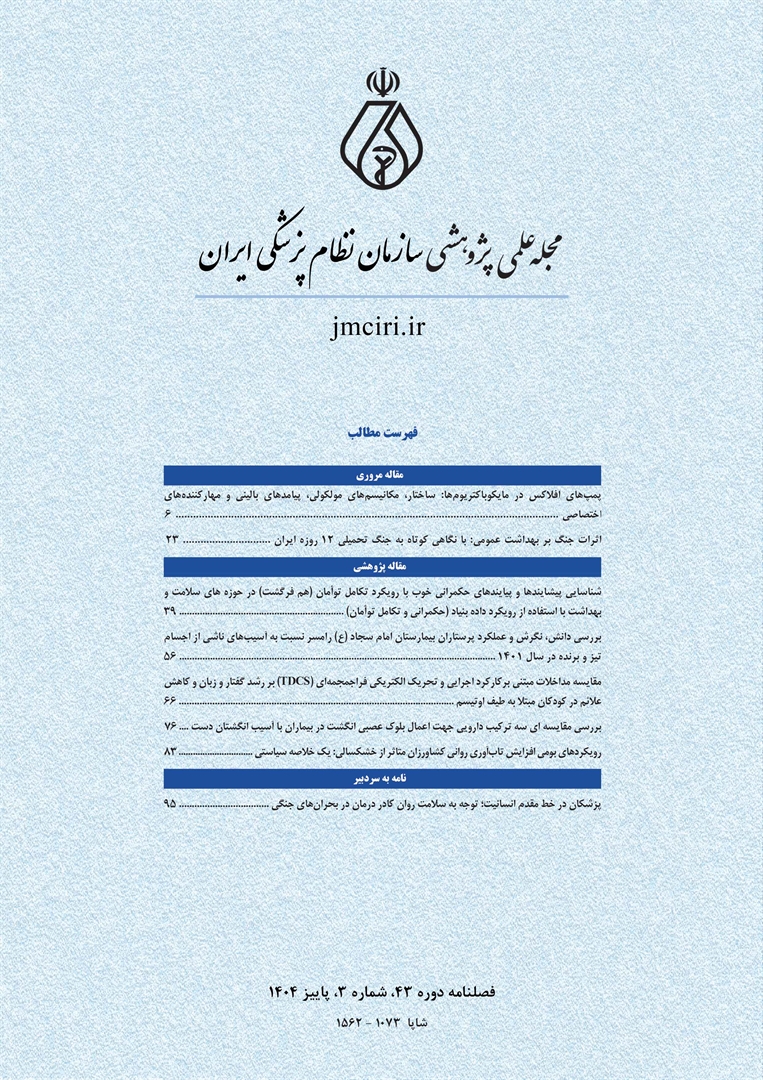 مجله فارسی سازمان نظام پزشکی (JMC) دوره 43 شماره پاییز منتشر شد